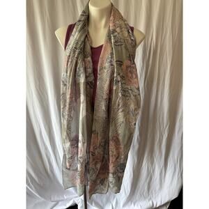 Floral & Horse Sheer Scarf – 23" x 67"